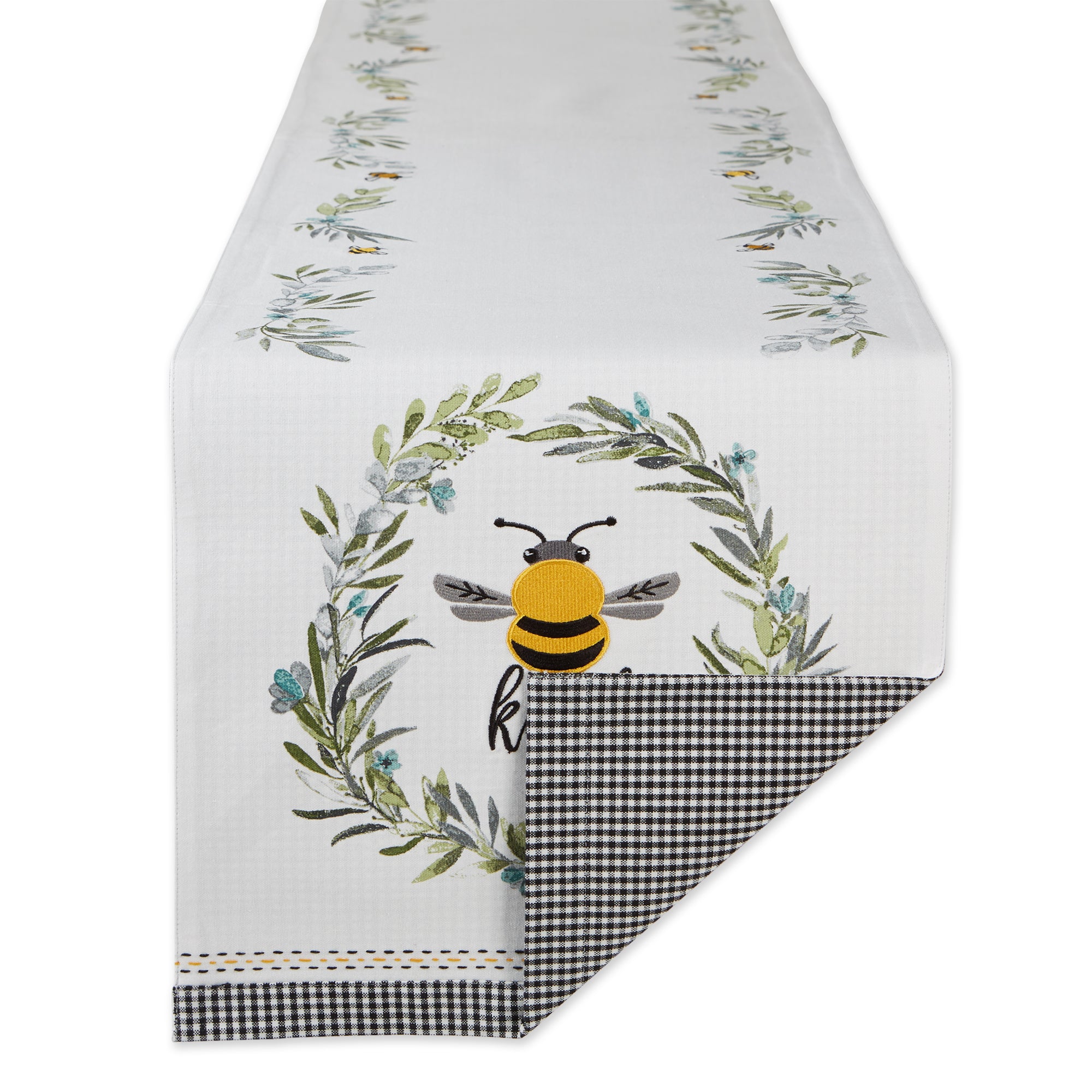 1pc Yellow Gnome Summer Table Runner 72 Bee Honeycomb Spring