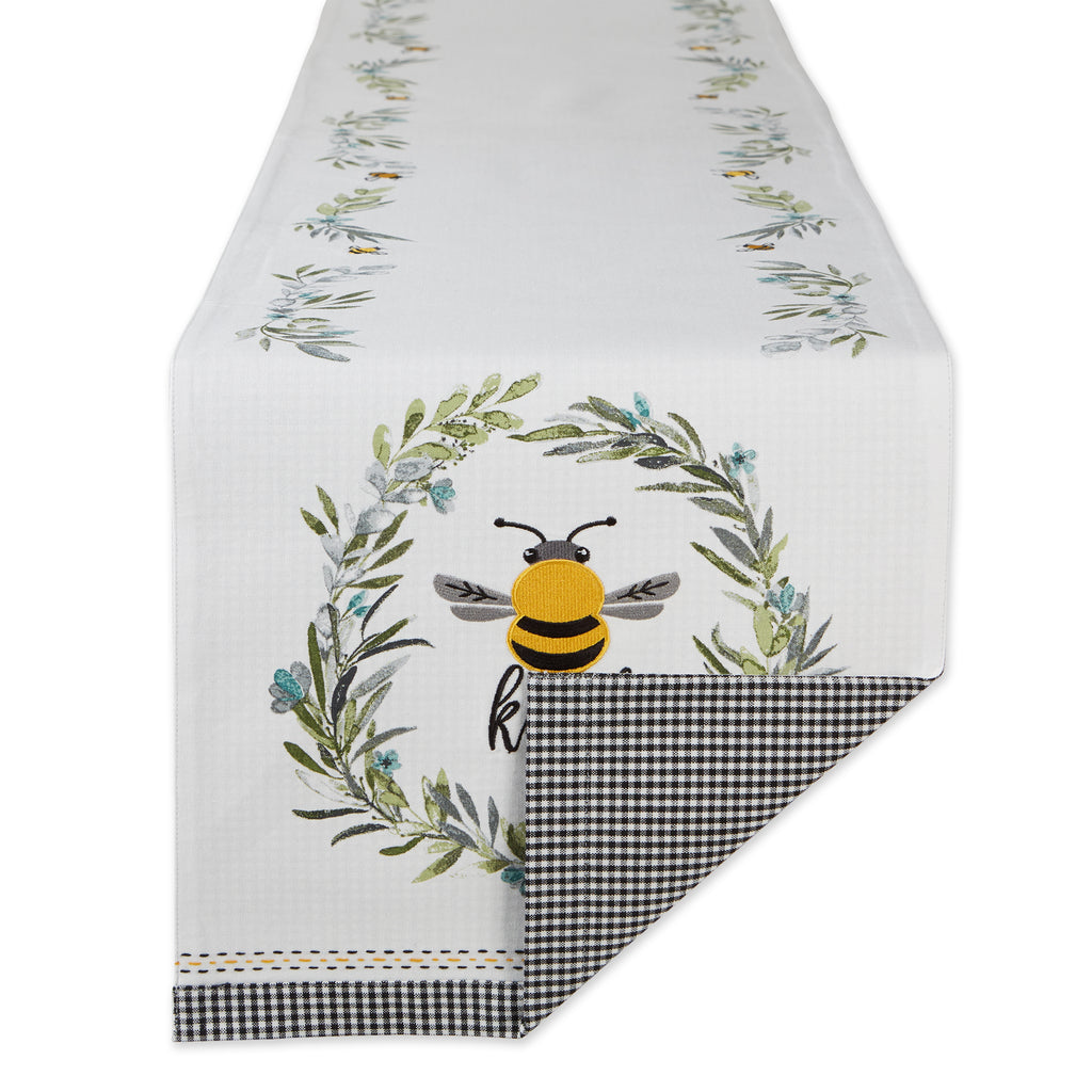 Bee Kind Embellished Table Runner - 14 X 72