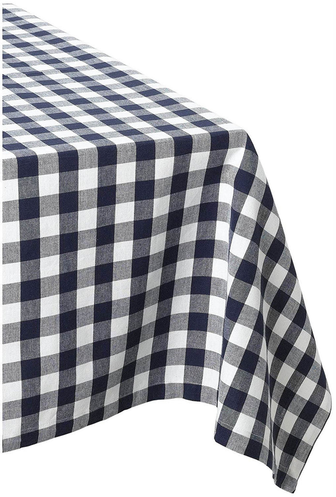 Navy/White Checkers Tablecloth 52x52