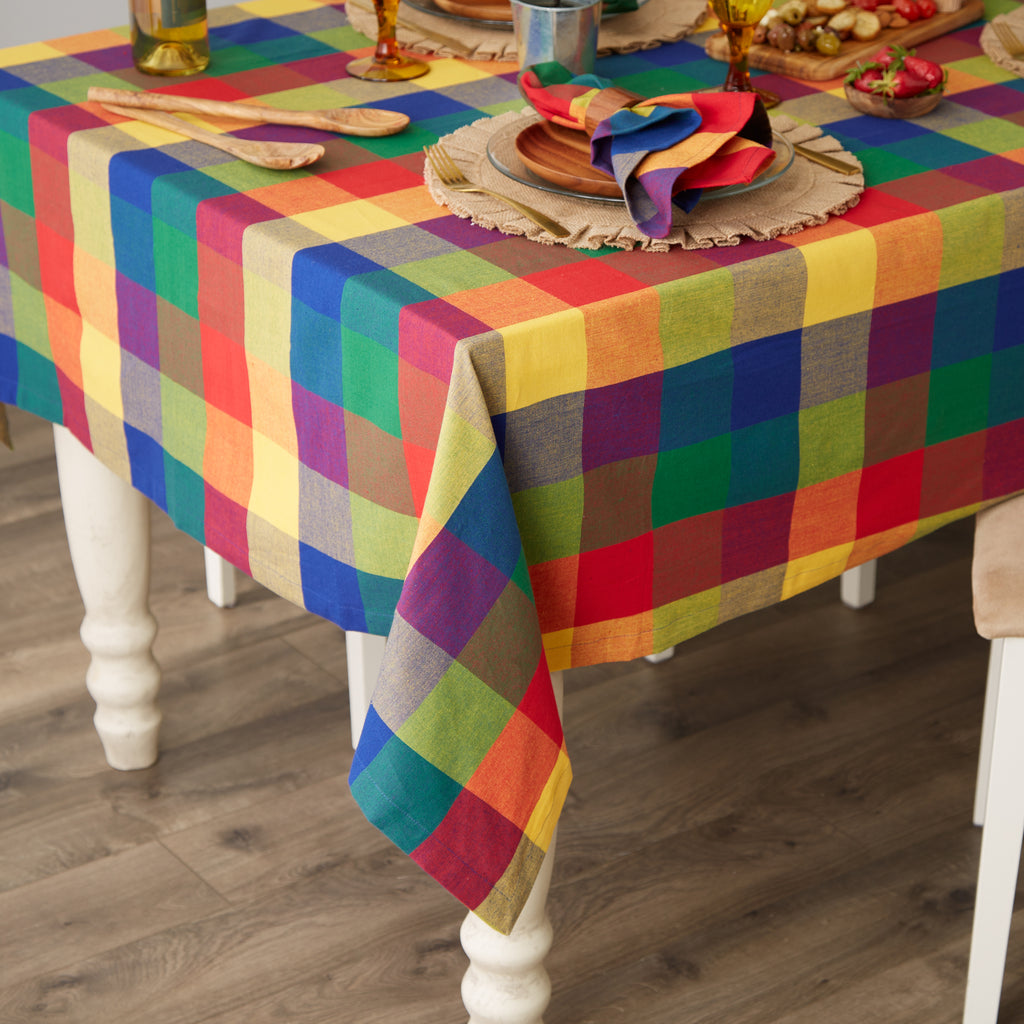 Indian Summer Check Tablecloth