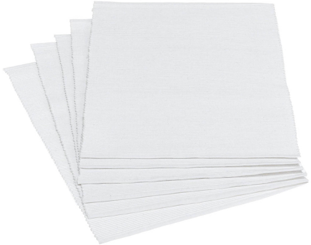 DII White Ribbed Placemat Set of 6