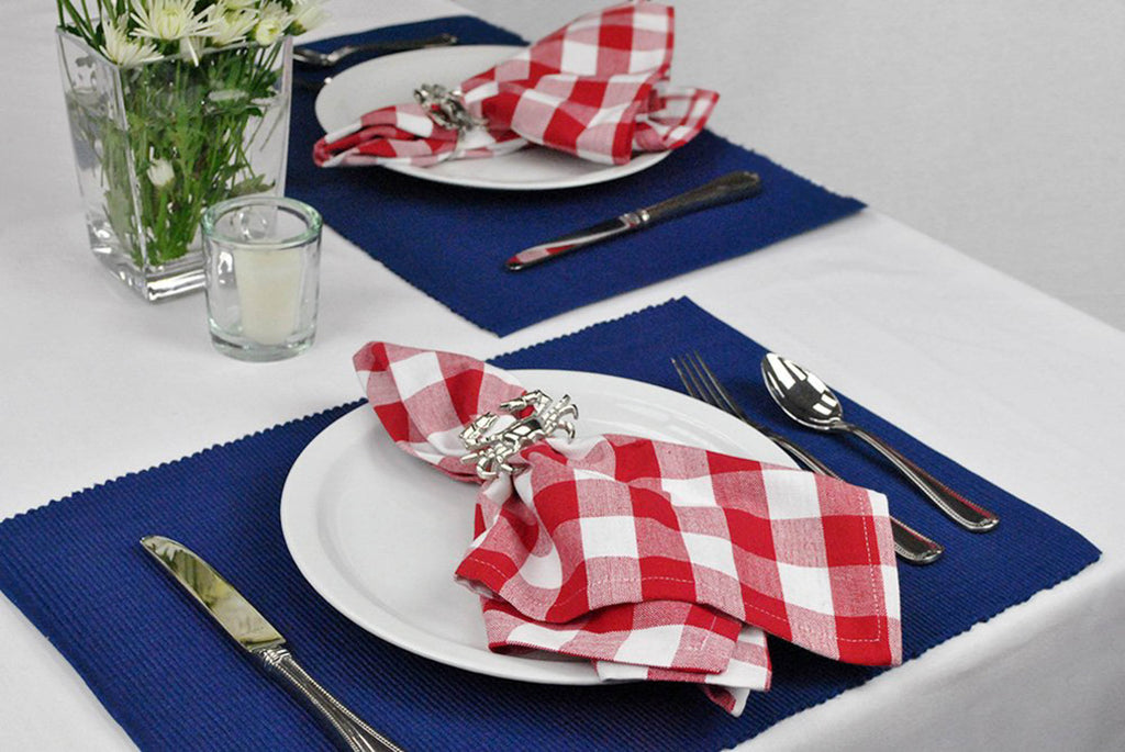 Nautical Blue Ribbed Placemat Set of 6
