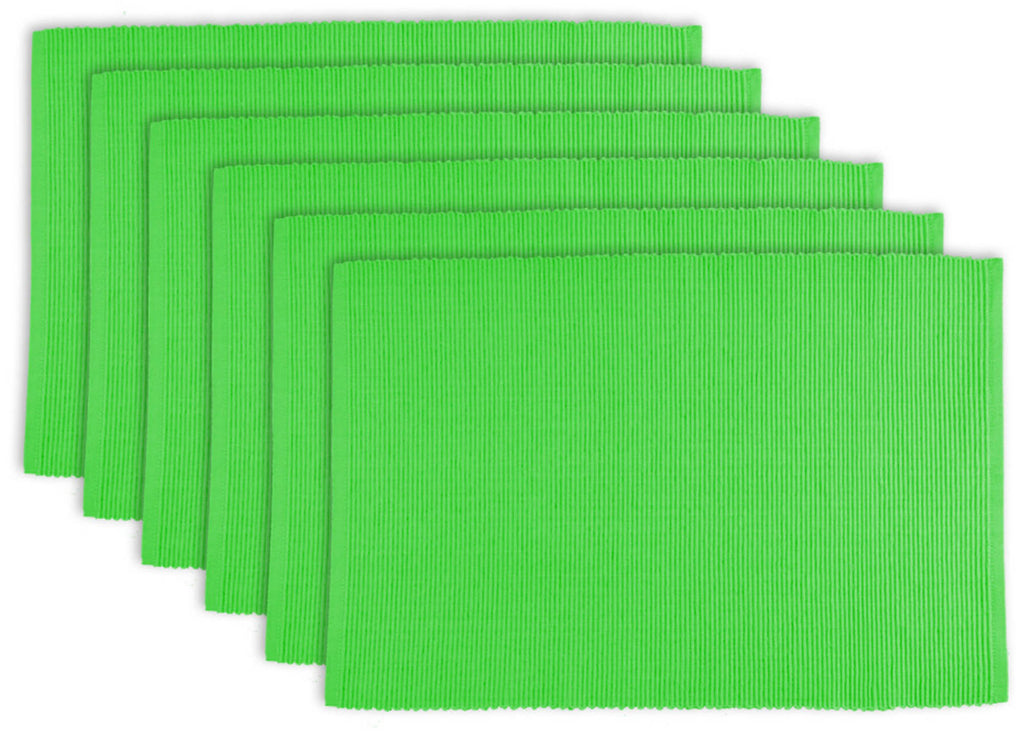 Green Apple Ribbed Placemat Set/6