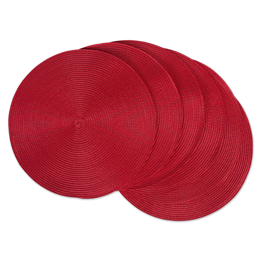Tango Red Round Pp Woven Placemat Set/6