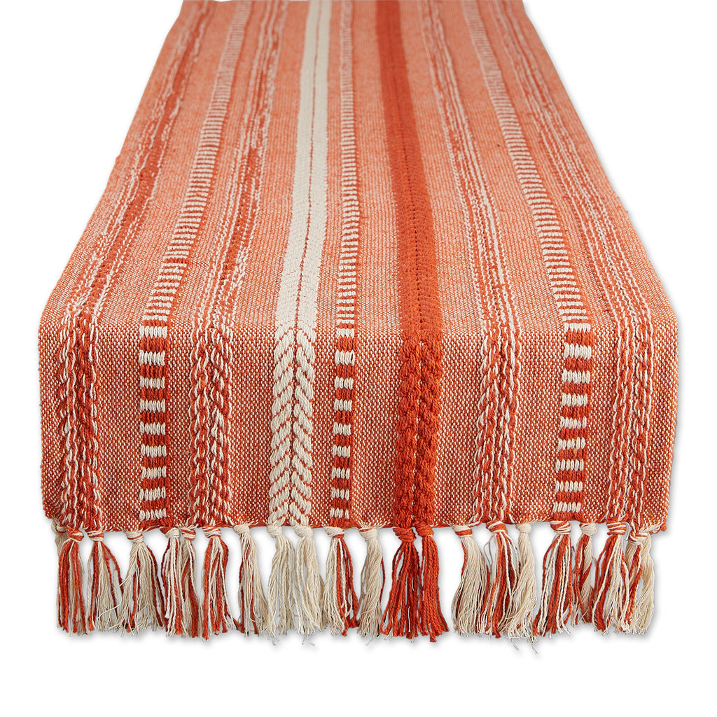 DII Vintage Red Braided Stripe Table Runner