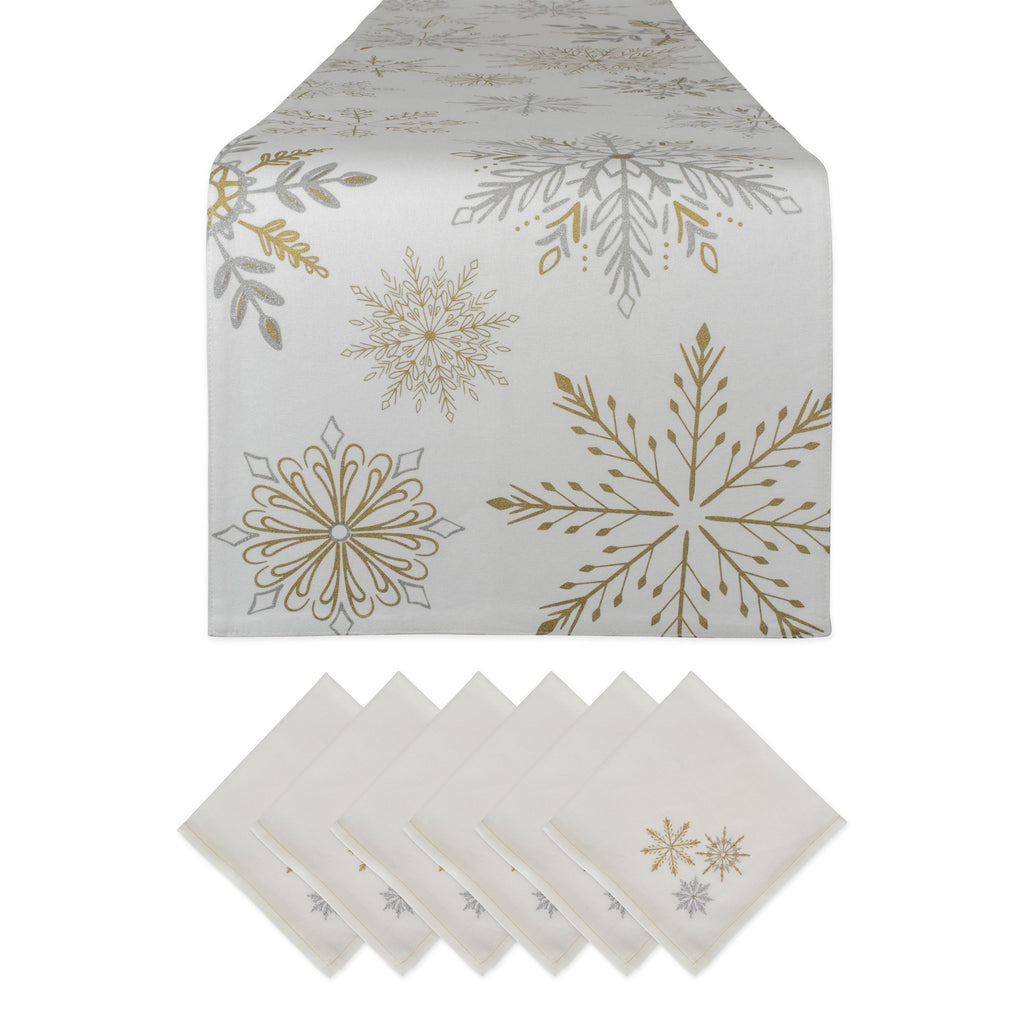 Snowflake Sparkle Printed Table Set