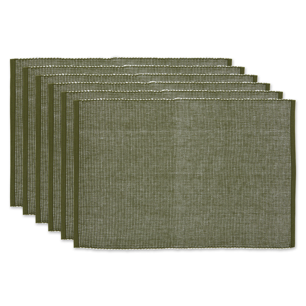 DII Sage & White 2-Tone Ribbed Placemat Set of 6