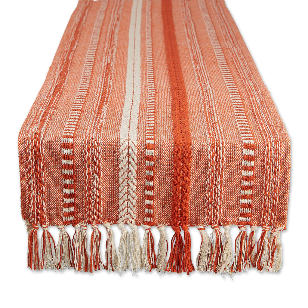 DII Vintage Red Braided Stripe Table Runner