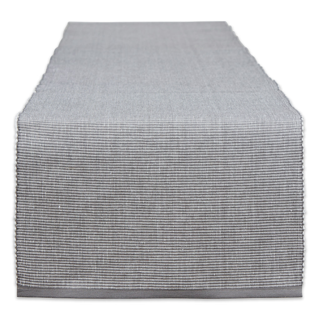 DII Gray & White 2-Tone Ribbed Table Runner