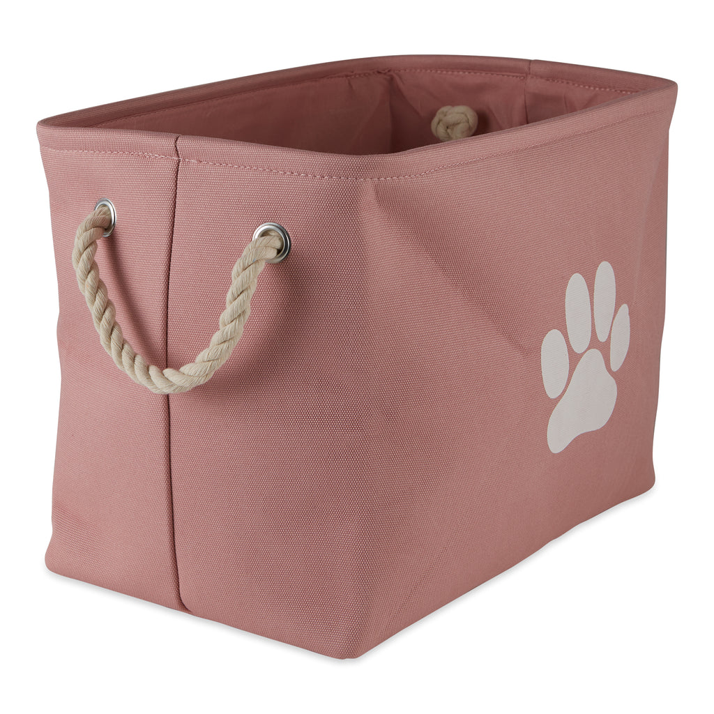 Polyester Pet Bin Paw Rose Rectangle Medium